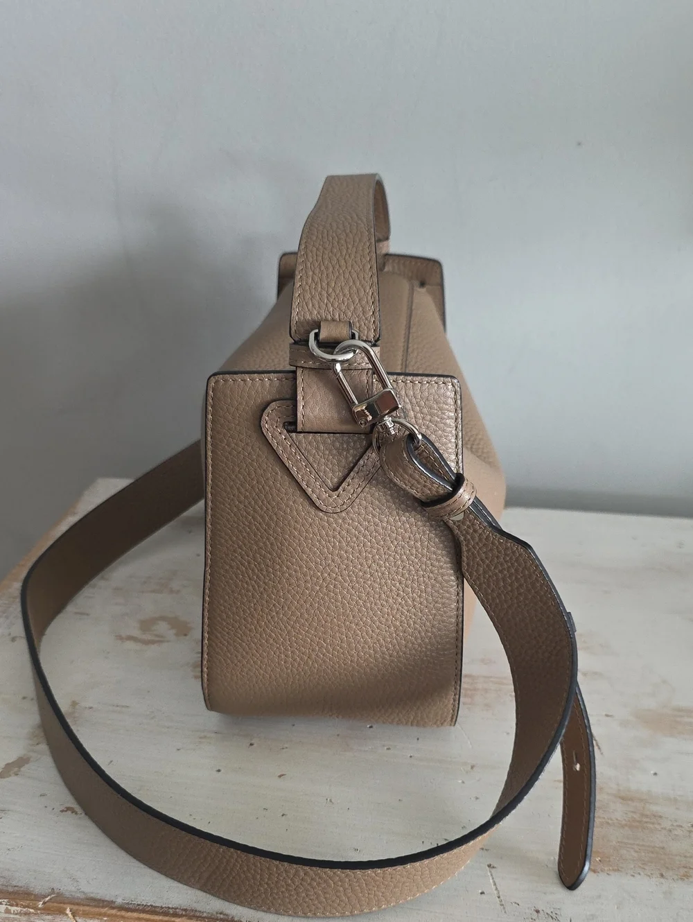 The Horse Clementine Bag In Pebbled Taupe - Picture 5 of 12